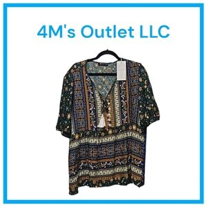 Woman's Boho Floral Blouse